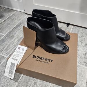 Burberry Black Women's Open-Toe Mules